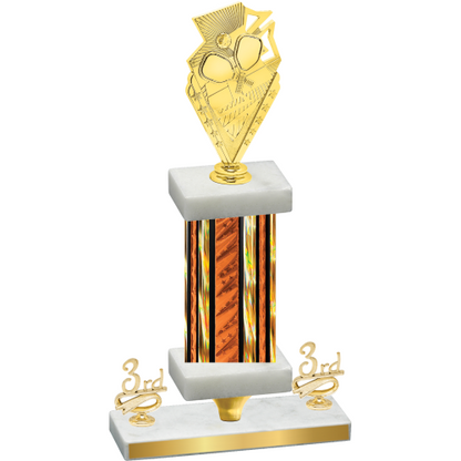 Premium Single Orange Glacier Third Place Pickleball Trophy