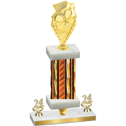 Premium Single Orange Glacier Year Pickleball Trophy