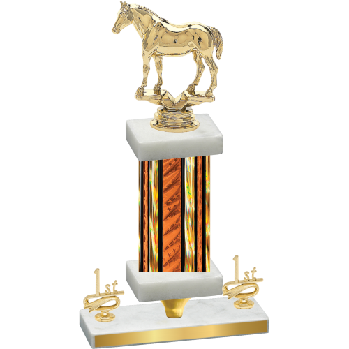 Premium Single Orange Glacier First Place Horses Trophy
