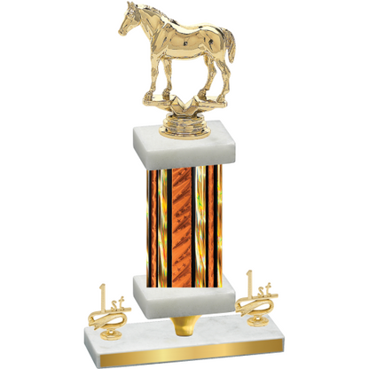 Premium Single Orange Glacier First Place Horses Trophy