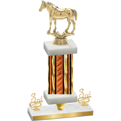 Premium Single Orange Glacier Third Place Horses Trophy