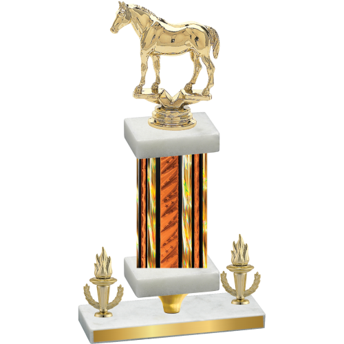 Premium Single Orange Glacier Victory Horses Trophy