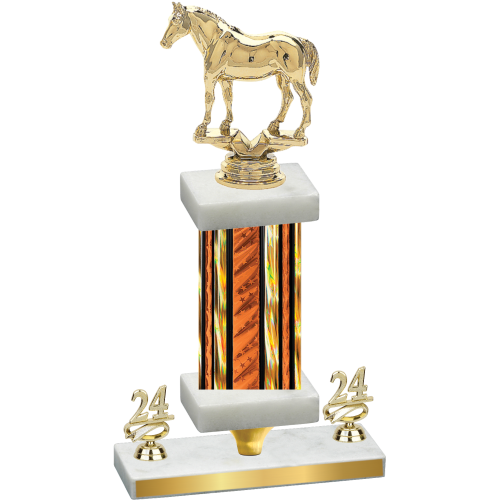 Premium Single Orange Glacier Year Horses Trophy