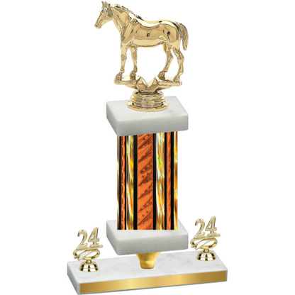 Premium Single Orange Glacier Year Horses Trophy