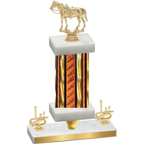 Premium Single Orange Glacier First Place Horses Trophy