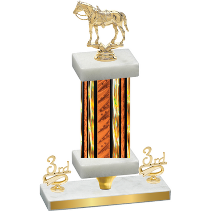 Premium Single Orange Glacier Third Place Horses Trophy