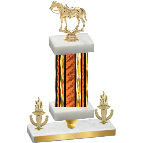 Premium Single Orange Glacier Victory Horses Trophy