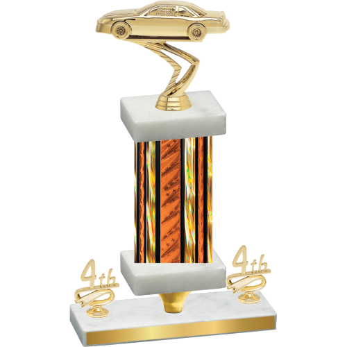 Premium Single Orange Glacier Fourth Place Cars Trophy