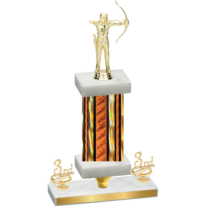 Premium Single Orange Glacier Third Place Archery Trophy