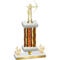 Premium Single Orange Glacier Fourth Place Archery Trophy