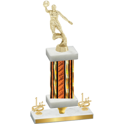 Premium Single Orange Glacier First Place Basketball Trophy