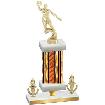 Premium Single Orange Glacier Victory Basketball Trophy