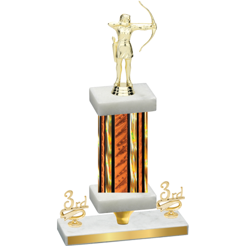 Premium Single Orange Glacier Third Place Archery Trophy