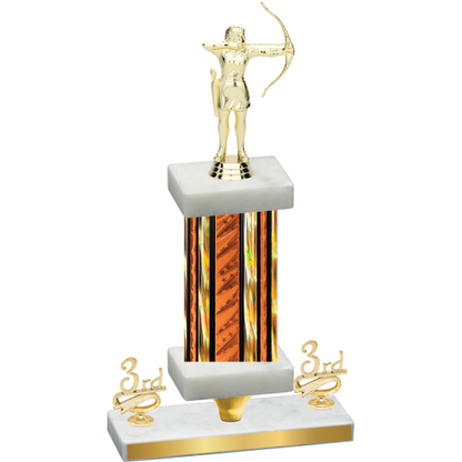 Premium Single Orange Glacier Third Place Archery Trophy