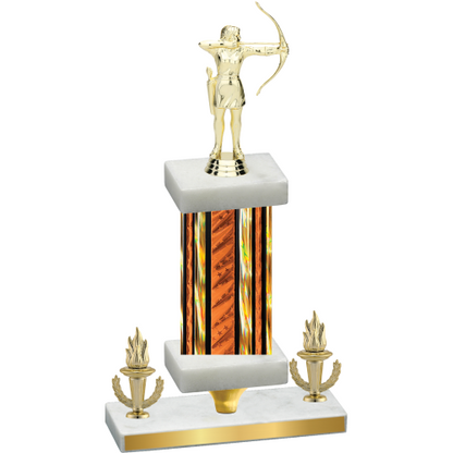 Premium Single Orange Glacier Victory Archery Trophy