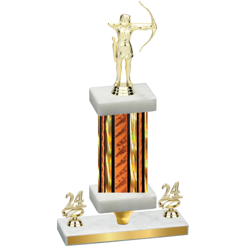 Premium Single Orange Glacier Year Archery Trophy