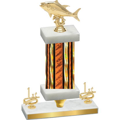 Premium Single Orange Glacier First Place Fishing Trophy