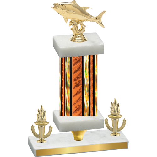 Premium Single Orange Glacier Victory Fishing Trophy