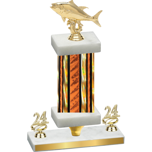 Premium Single Orange Glacier Year Fishing Trophy