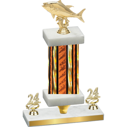 Premium Single Orange Glacier Year Fishing Trophy