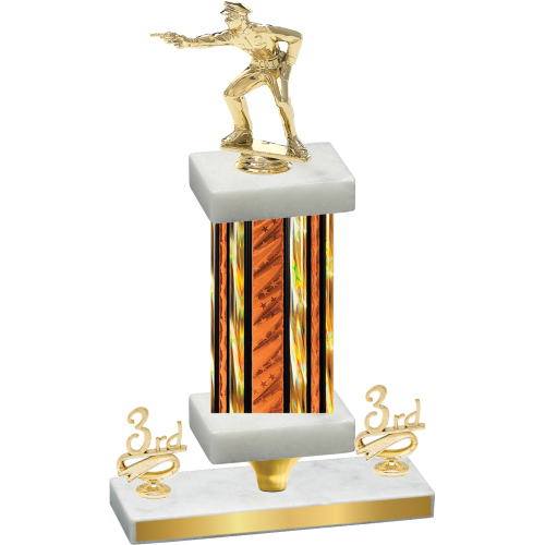 Premium Single Orange Glacier Third Place Shooter Trophy