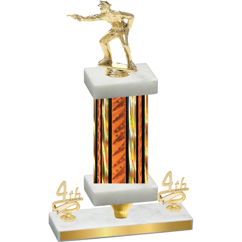 Premium Single Orange Glacier Fourth Place Shooter Trophy
