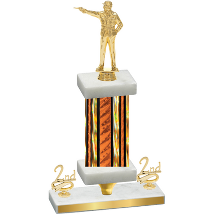Premium Single Orange Glacier Second Place Shooter Trophy