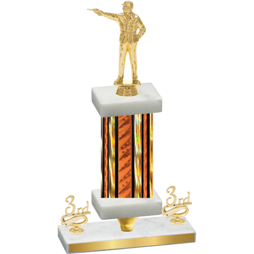 Premium Single Orange Glacier Third Place Shooter Trophy