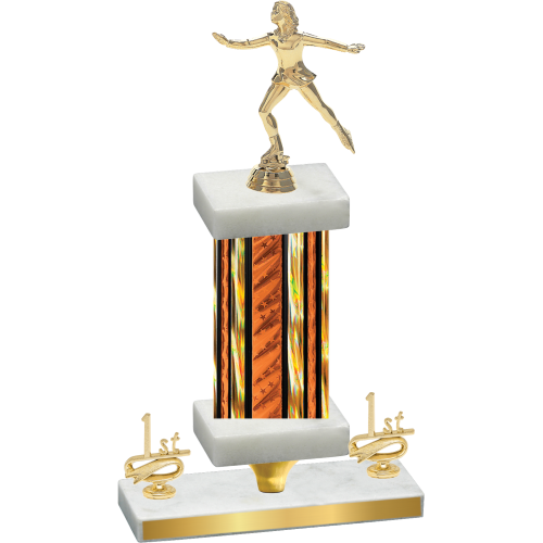 Premium Single Orange Glacier First Place Skater Trophy