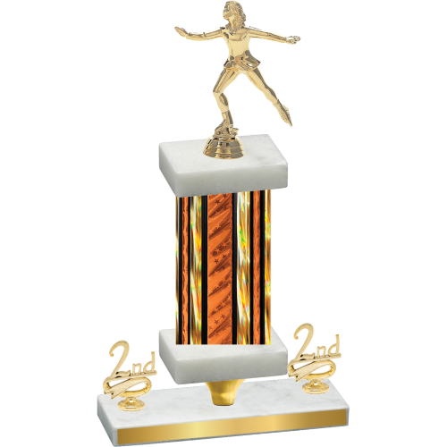 Premium Single Orange Glacier Second Place Skater Trophy