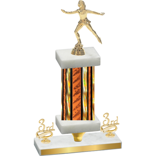 Premium Single Orange Glacier Third Place Skater Trophy