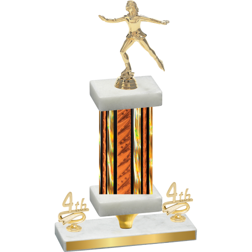 Premium Single Orange Glacier Fourth Place Skater Trophy
