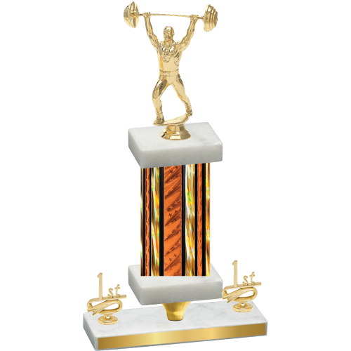 Premium Single Orange Glacier First Place Weights Trophy