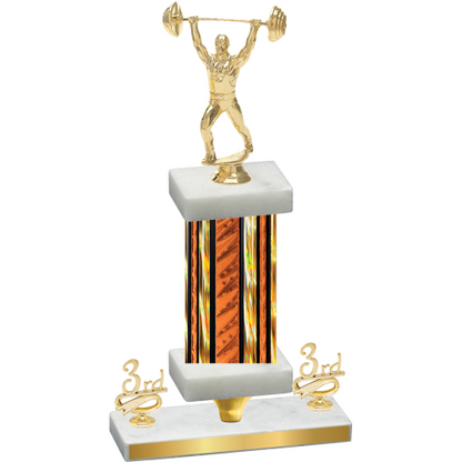 Premium Single Orange Glacier Third Place Weights Trophy