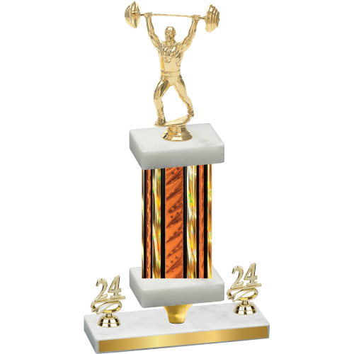 Premium Single Orange Glacier Year Weights Trophy