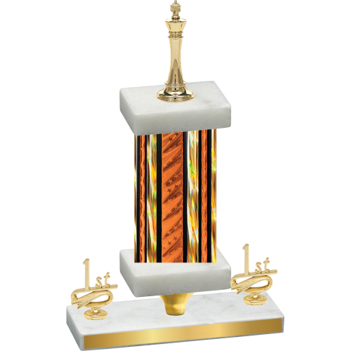 Premium Single Orange Glacier First Place Chess Trophy