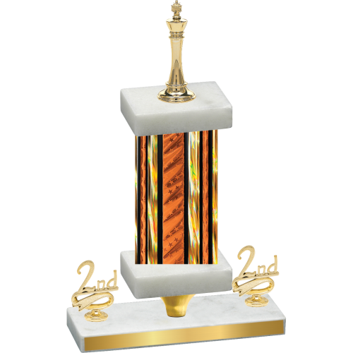 Premium Single Orange Glacier Second Place Chess Trophy