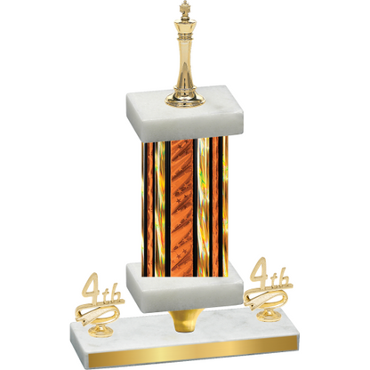 Premium Single Orange Glacier Fourth Place Chess Trophy