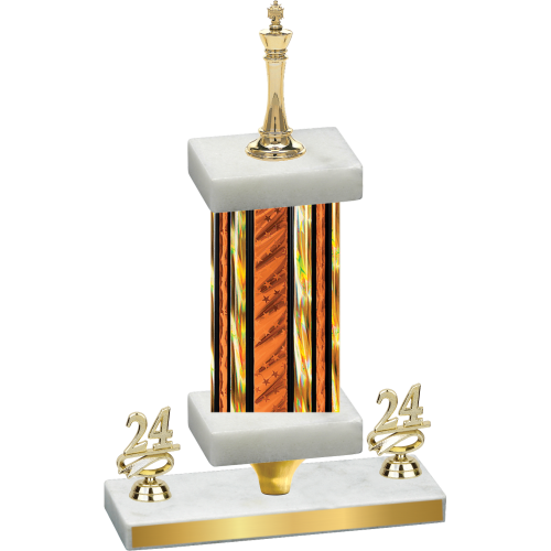 Premium Single Orange Glacier Year Chess Trophy