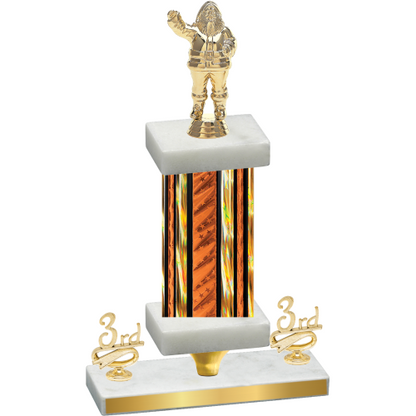 Premium Single Orange Glacier Third Place Holiday Trophy