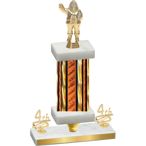Premium Single Orange Glacier Fourth Place Holiday Trophy