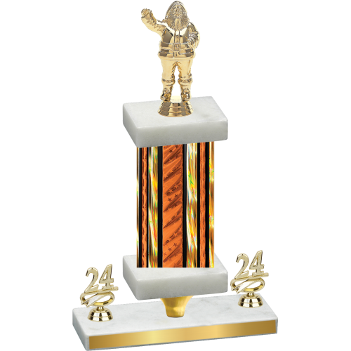 Premium Single Orange Glacier Year Holiday Trophy