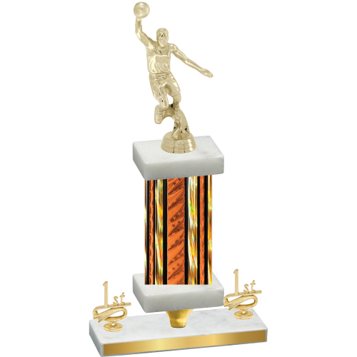 Premium Single Orange Glacier First Place Basketball Trophy