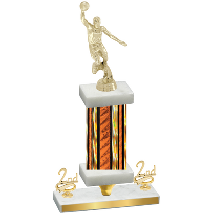 Premium Single Orange Glacier Second Place Basketball Trophy