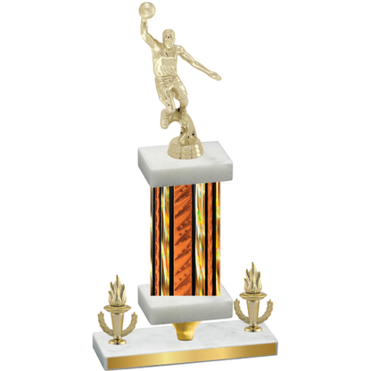 Premium Single Orange Glacier Victory Basketball Trophy