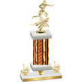 Premium Single Orange Glacier First Place Flag Football Trophy
