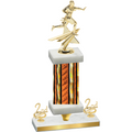 Premium Single Orange Glacier Second Place Flag Football Trophy