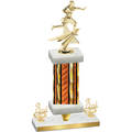 Premium Single Orange Glacier Third Place Flag Football Trophy