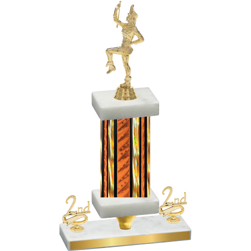Premium Single Orange Glacier Second Place Majorette Trophy