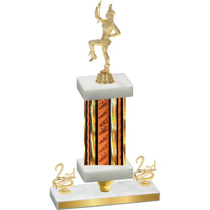 Premium Single Orange Glacier Second Place Majorette Trophy